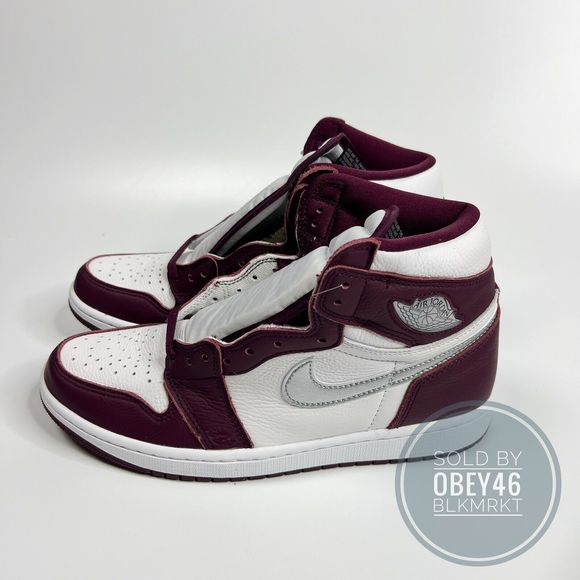 Air Jordan 1 Retro High OG Bordeaux White Metallic 555088-611 Mens9